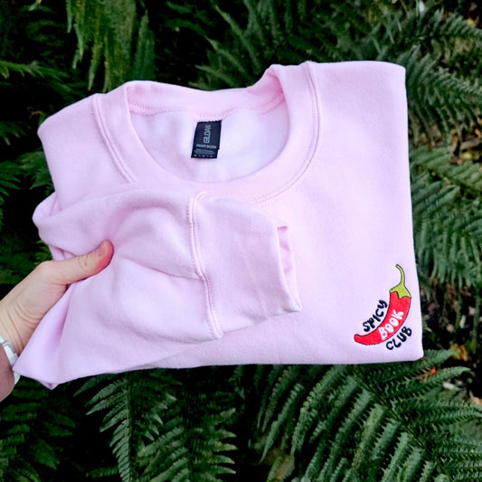 Spicy Book Club Embroidered Sweatshirt | Bookworm Gift | Bookish Crewneck
