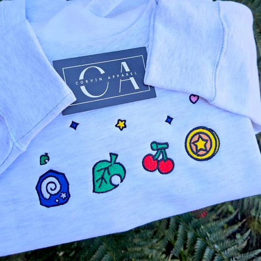 ACNH Embroidered Sweatshirt, Animal Crossing Gift