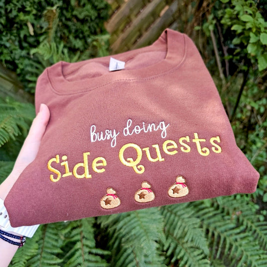Busy Doing Side Quests Embroidered Sweatshirt