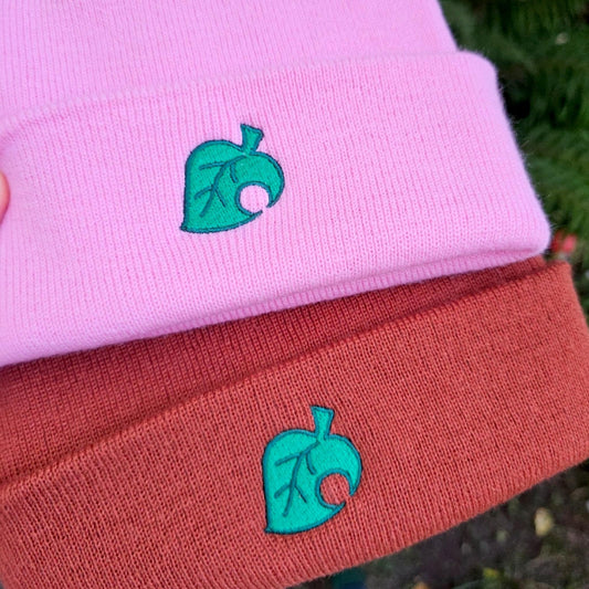 Animal Crossing Leaf Embroidered Beanie | Cozy Gaming Hat | ACNH Gift – CORVIN APPAREL