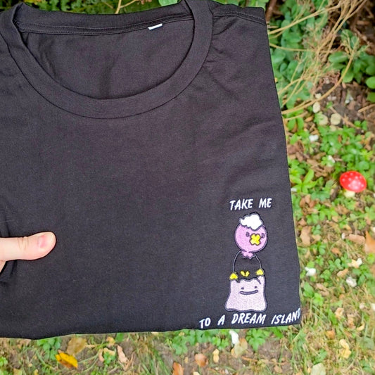 Ditto and Drifloon Left Chest Embroidered T-shirt