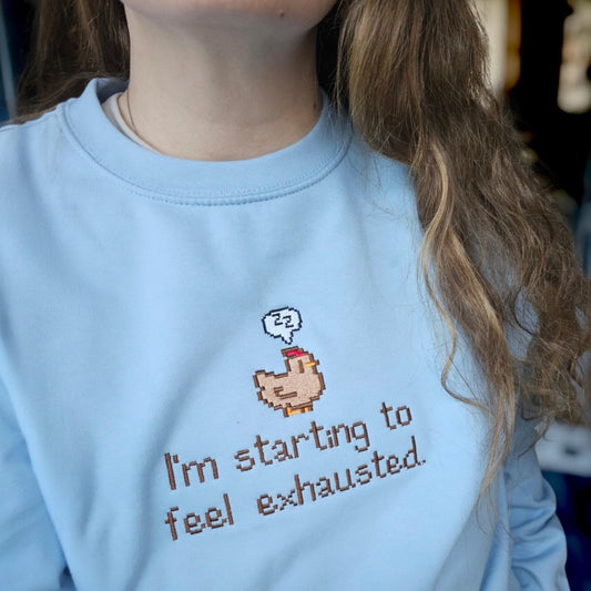 Embroidered Sweatshirt, Stardew Valley Jumper, Chicken, Gift For Him, Stardew Valley Gift