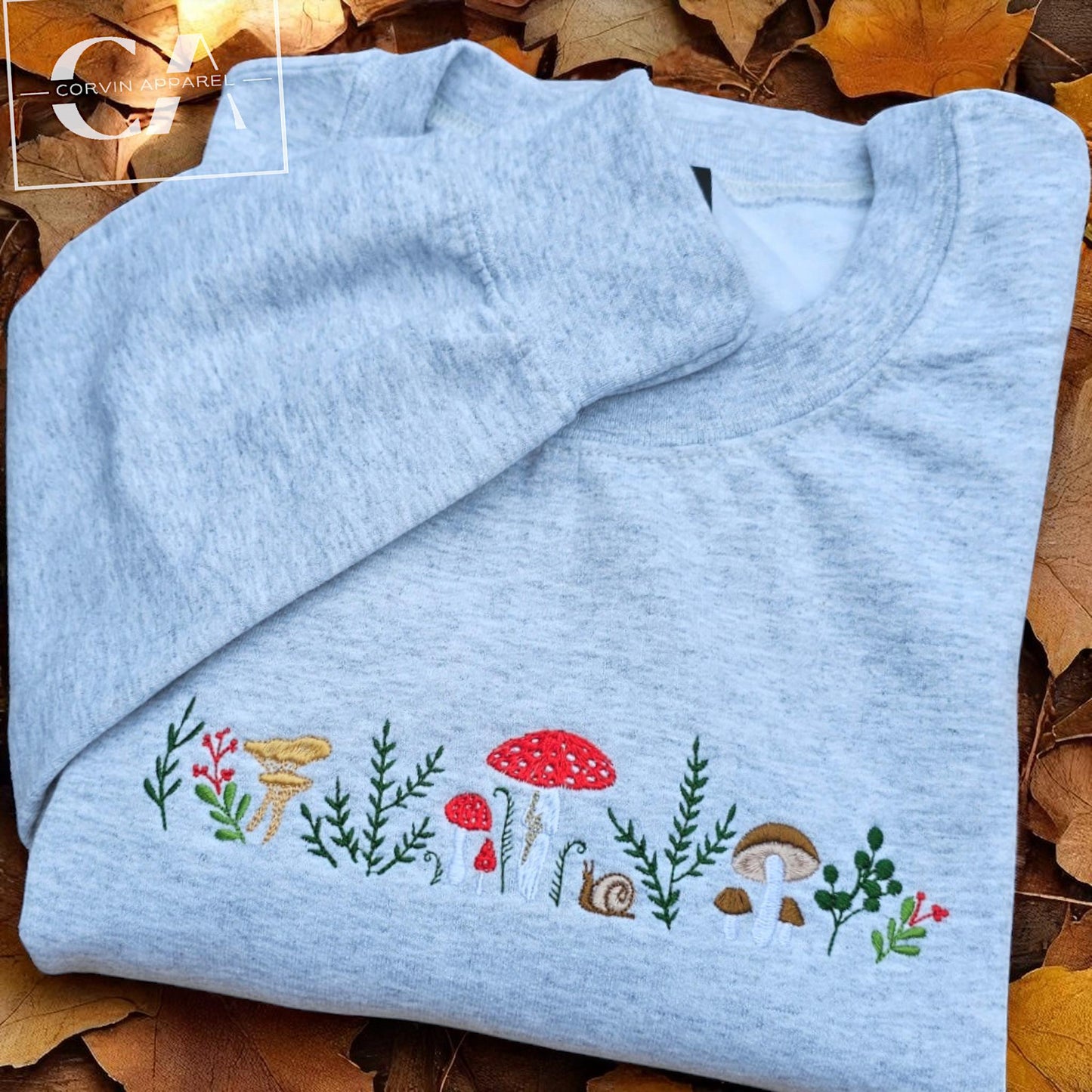 Mushrooms Embroidered Sweatshirt, Magic Forest, Amanita Muscaria, Botanical Gift, Gift For Her