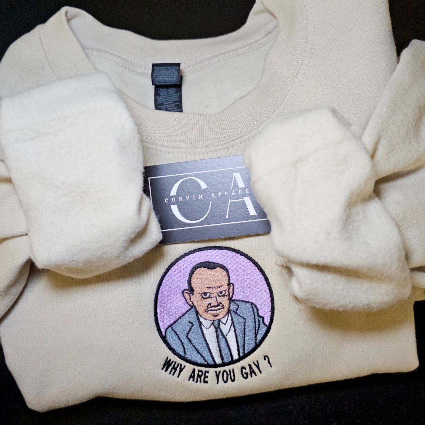 Why Are You Gay Embroidered Sweatshirt, Funny Meme Jumper, Custom Text, Personalised Gift