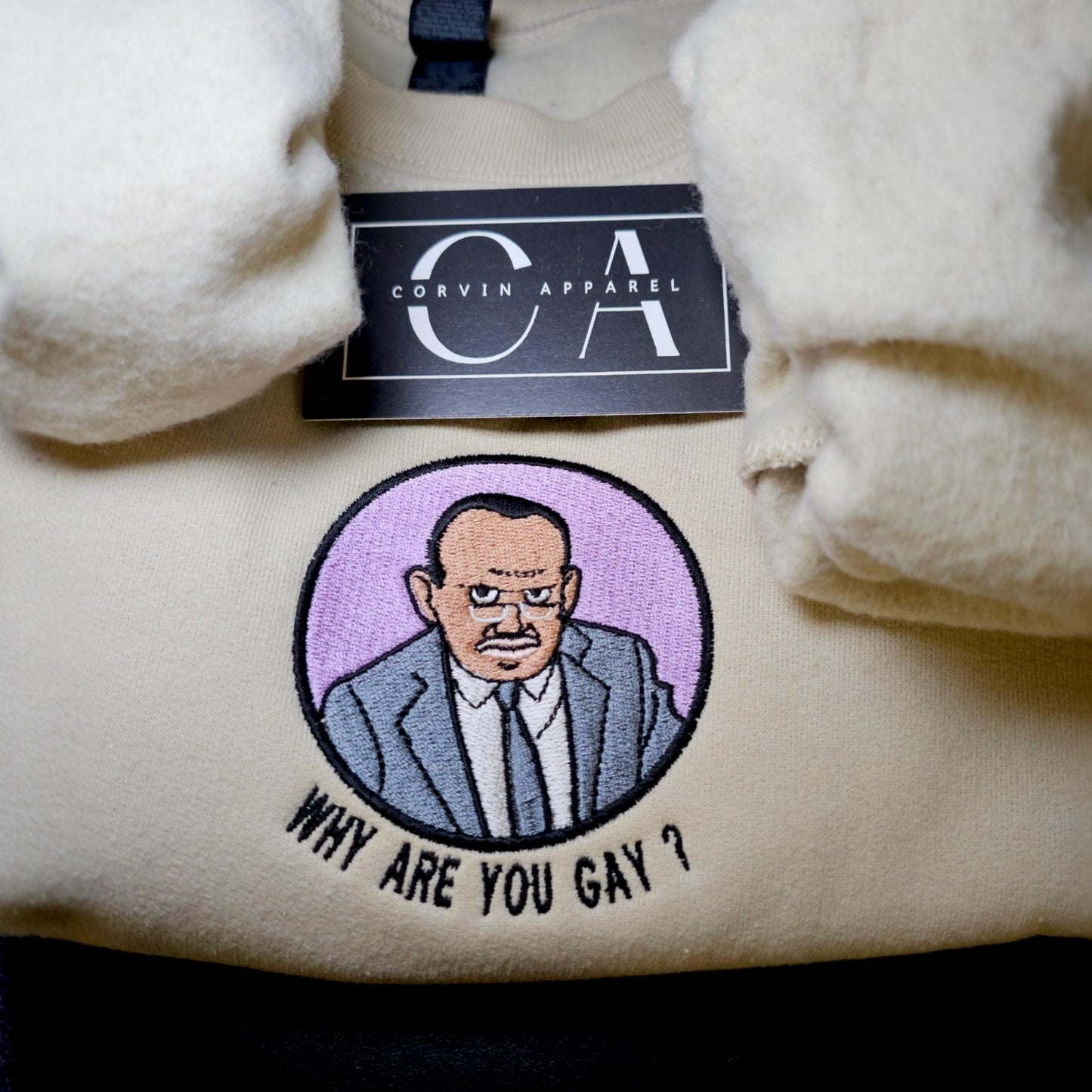 Why Are You Gay Embroidered Sweatshirt, Funny Meme Jumper, Custom Text, Personalised Gift