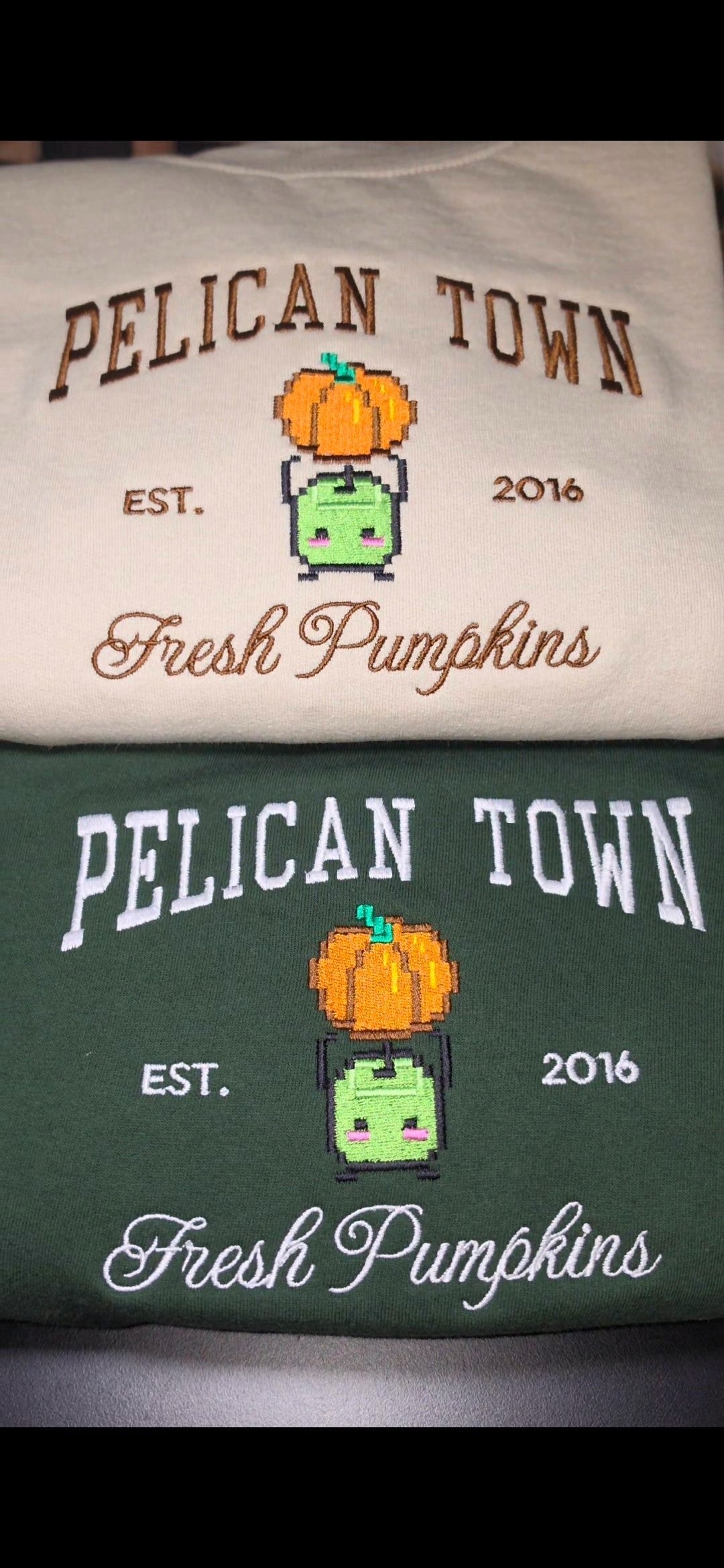 Pelican Town Pumpkin Patch Embroidered Sweatshirt | Stardew Valley Gift |Cute Gaming Jumper