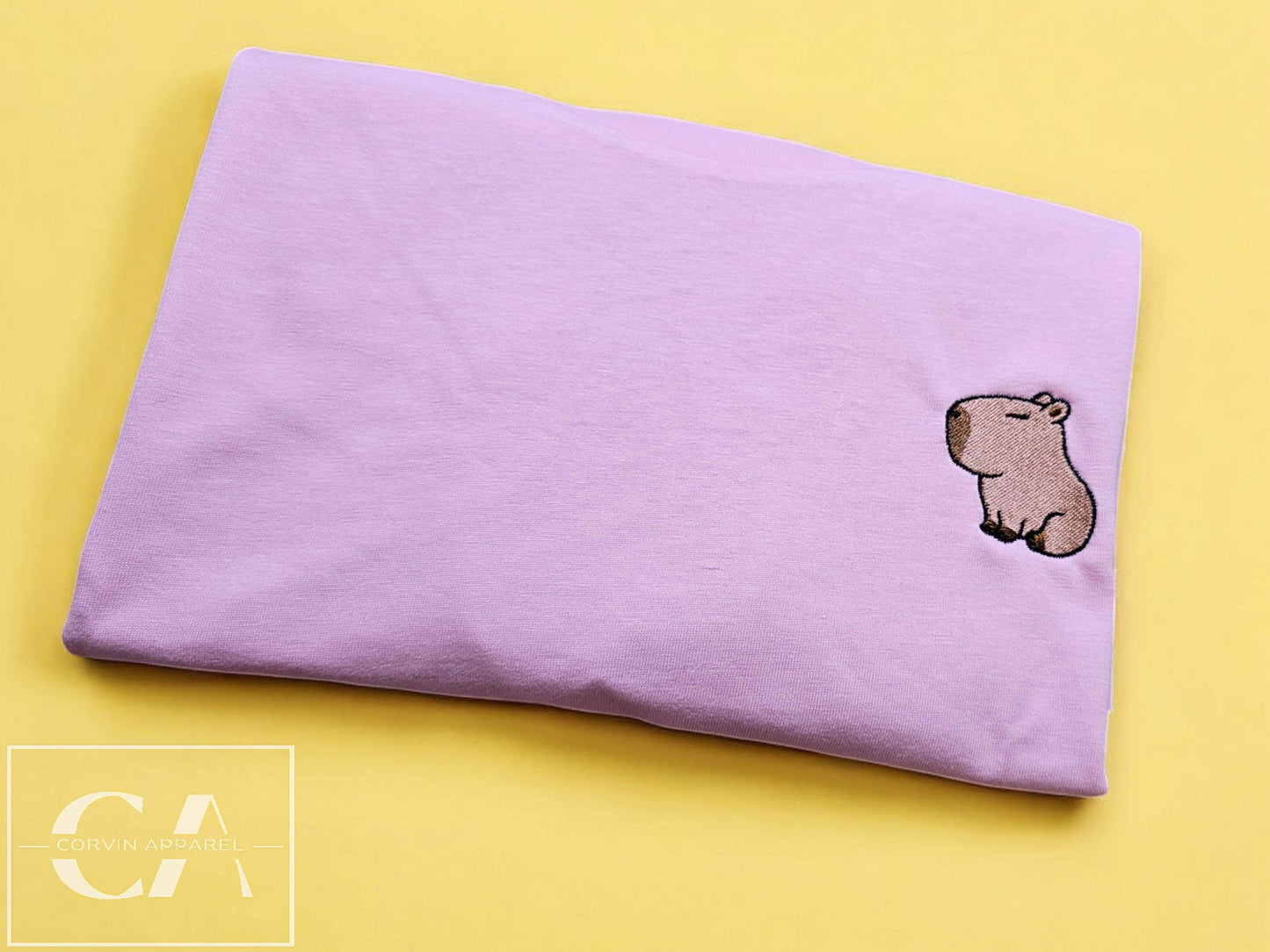 Embroidered Capybara T-shirt: Organic Cotton Unisex Tee