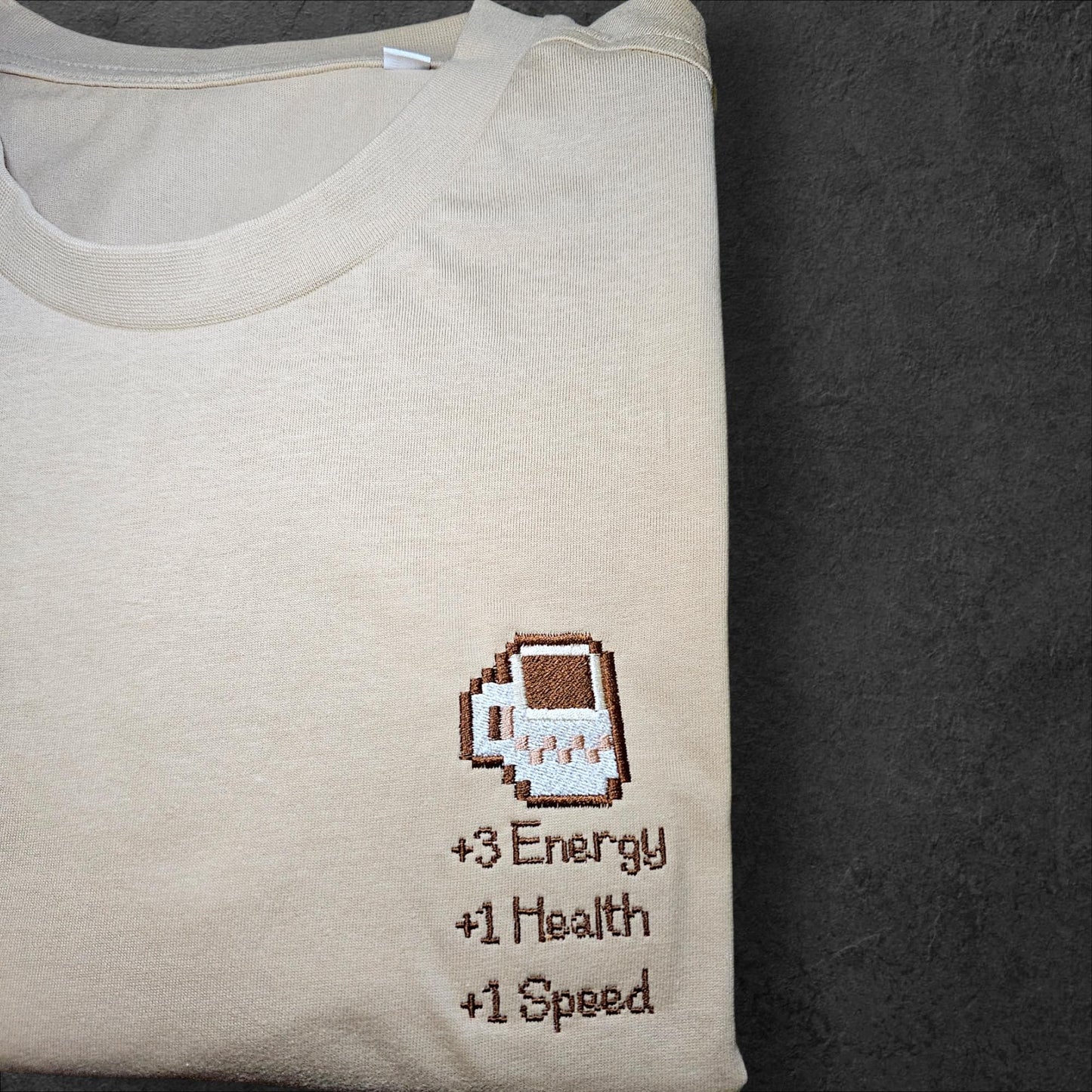Coffee Embroidered Tshirt, Cozy Stardew Valley Gaming Gift