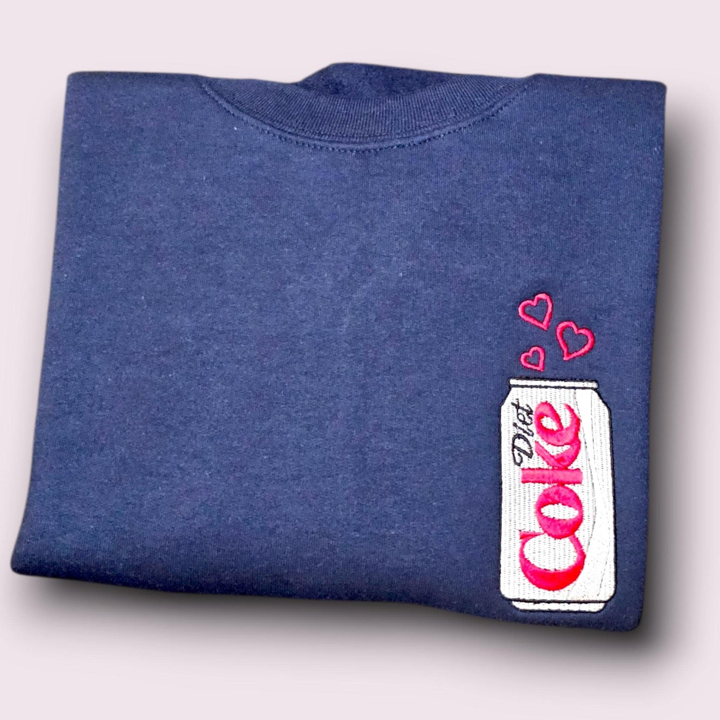 Embroidered Diet Coke Sweatshirt, Cute Valentine Sweatshirt, Left Chest Embroidery, Cute Soda Lover Gift, Cozy Jumper