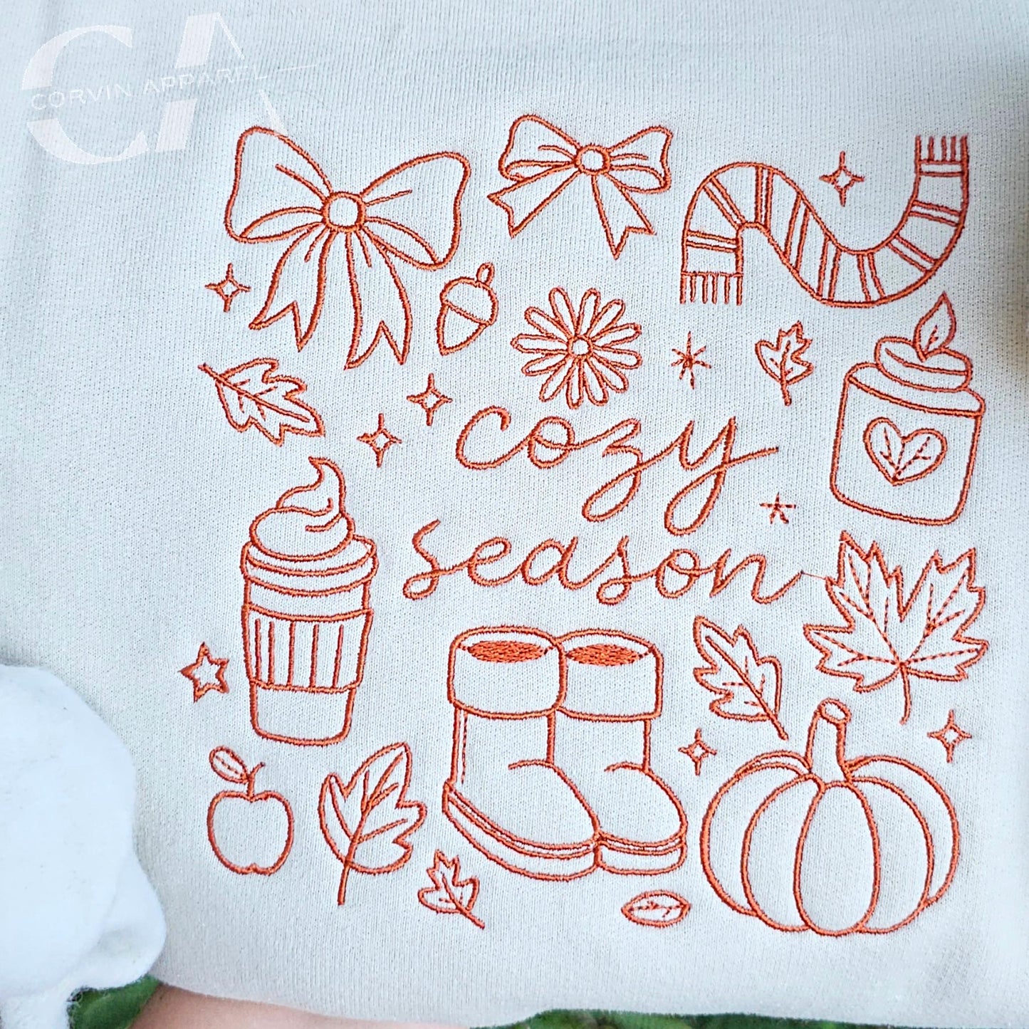 Embroidered Autumn Sweatshirt, Custom Sweatshirt, Fall Sweatshirt, Autumn Jumper
