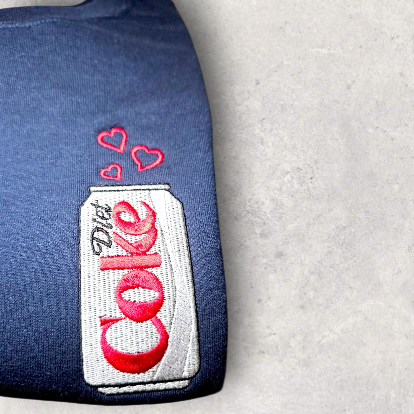 Embroidered Diet Coke Sweatshirt, Cute Valentine Sweatshirt, Left Chest Embroidery, Cute Soda Lover Gift, Cozy Jumper