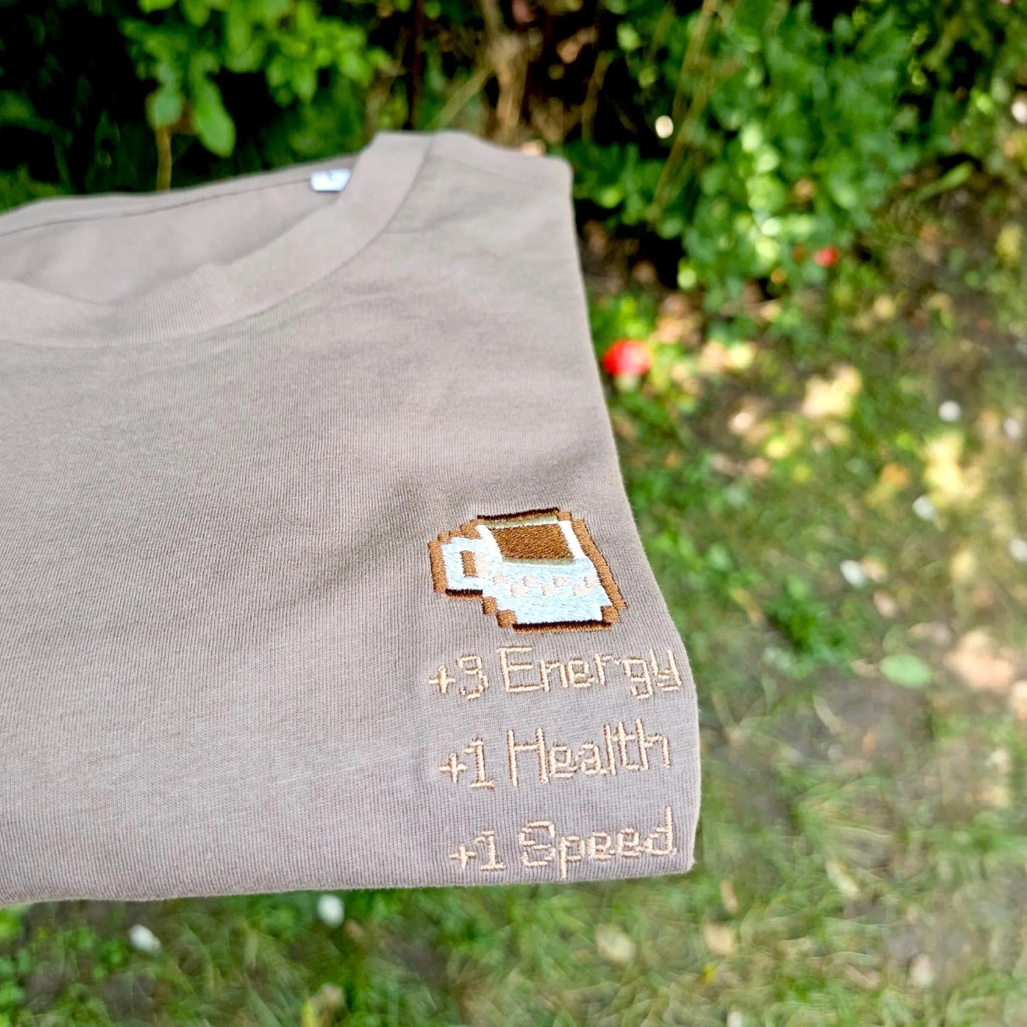 Coffee Embroidered T-Shirt, Cosy Gamer Gift, Unisex Cotton Tee