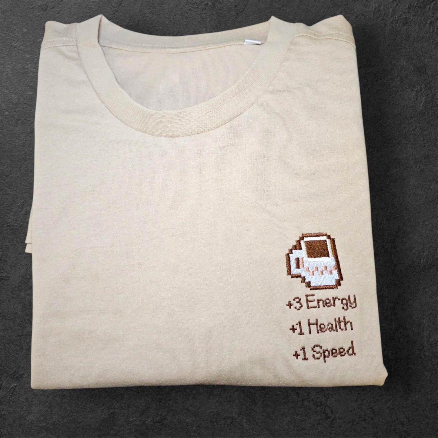 Coffee Embroidered Tshirt, Cozy Stardew Valley Gaming Gift