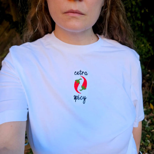 Extra Spicy Embroidered T-shirt | Summer Shirt