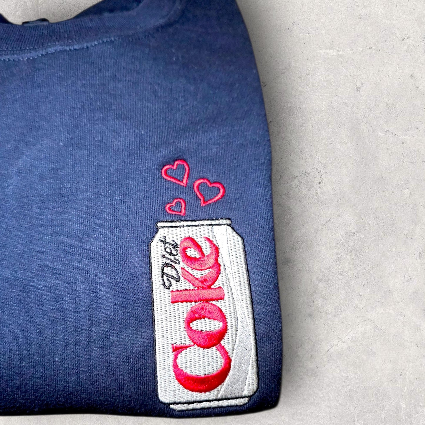 Embroidered Diet Coke Sweatshirt, Cute Valentine Sweatshirt, Left Chest Embroidery, Cute Soda Lover Gift, Cozy Jumper