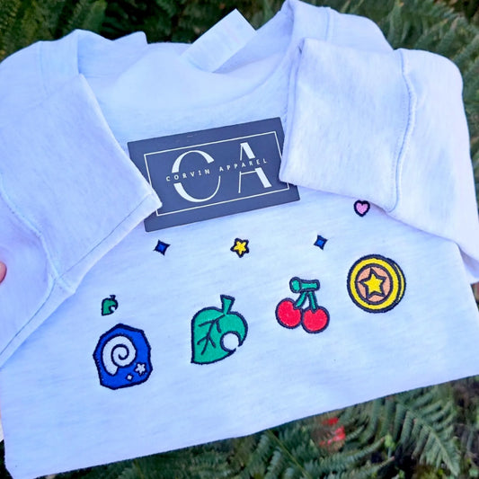 ACNH Embroidered Sweatshirt, Animal Crossing Gift