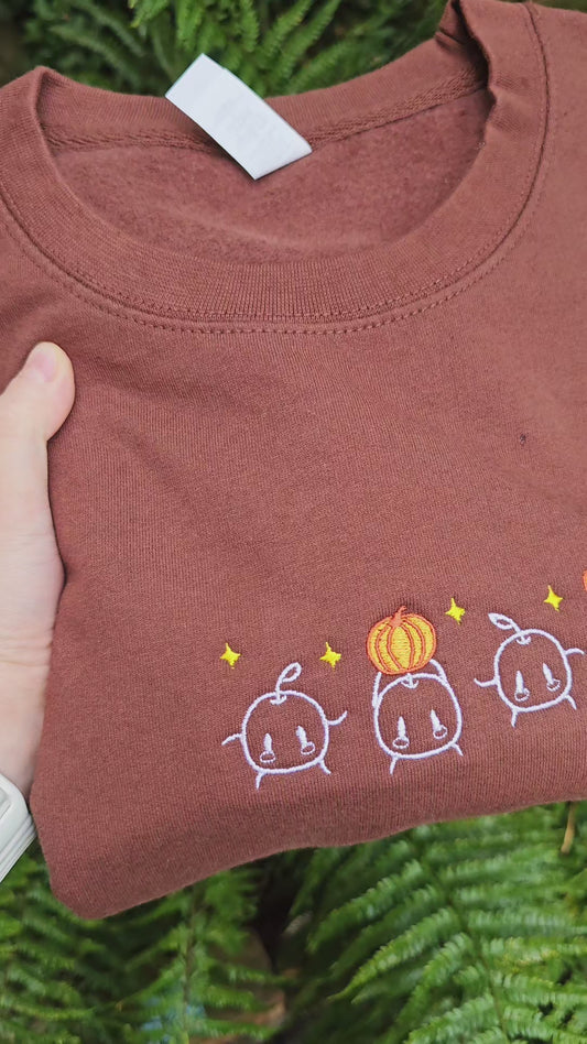 Junimo Pumpkin Embroidered Sweatshirt | Cute Gaming Jumper