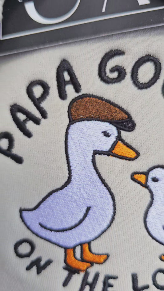 Papa Goose On The Loose Embroidered Sweatshirt | Dad Gifts