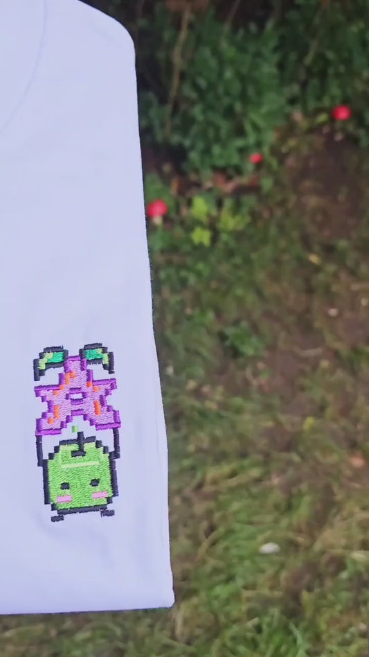Forest Spirit Stardrop Embroidered T-Shirt | Cosy Farming Tee | Cute Gamer Gift