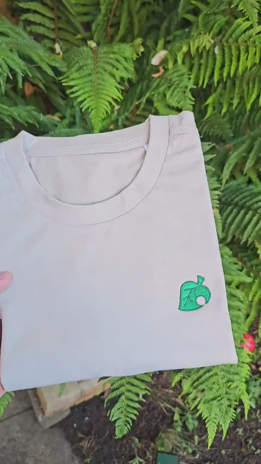 Cute Gaming T-shirt | Leaf Embroidered Shirt | Gaming Gift | Cosy Gamer