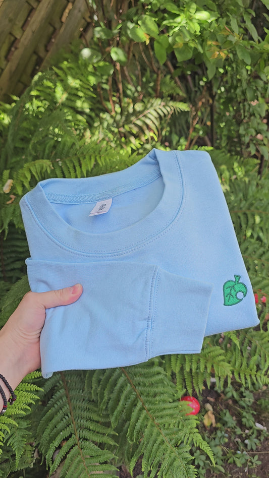 Leaf Embroidered Sweatshirt|  Cute Gaming Jumper