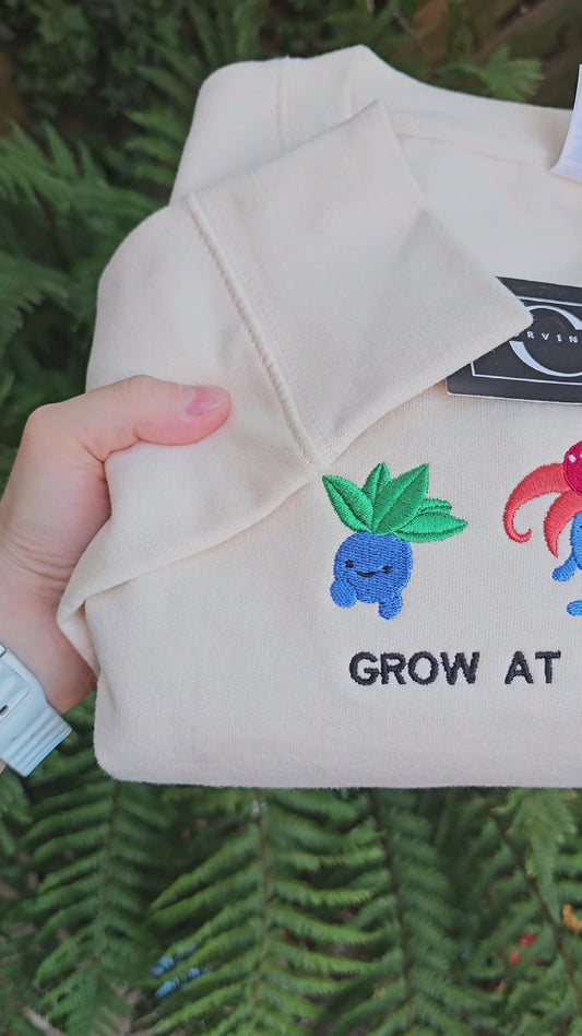 Grow With The Flow Embroidered Sweatshirt | Kawaii Gaming Sweatshirt