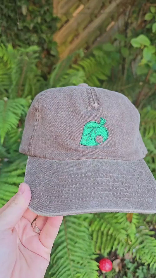 Animal Crossing Leaf Embroidered Cap