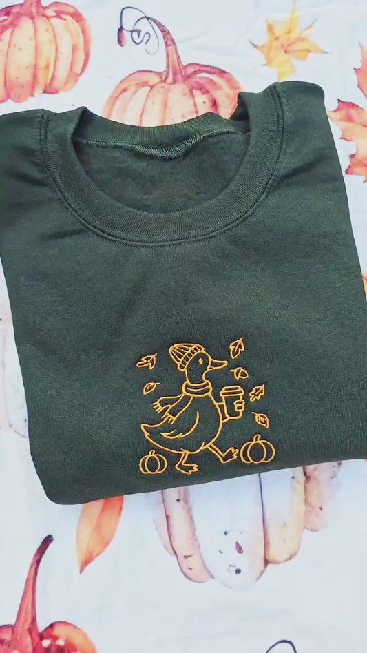Autumn Embroidered Sweatshirt | Cute Autumn Jumper