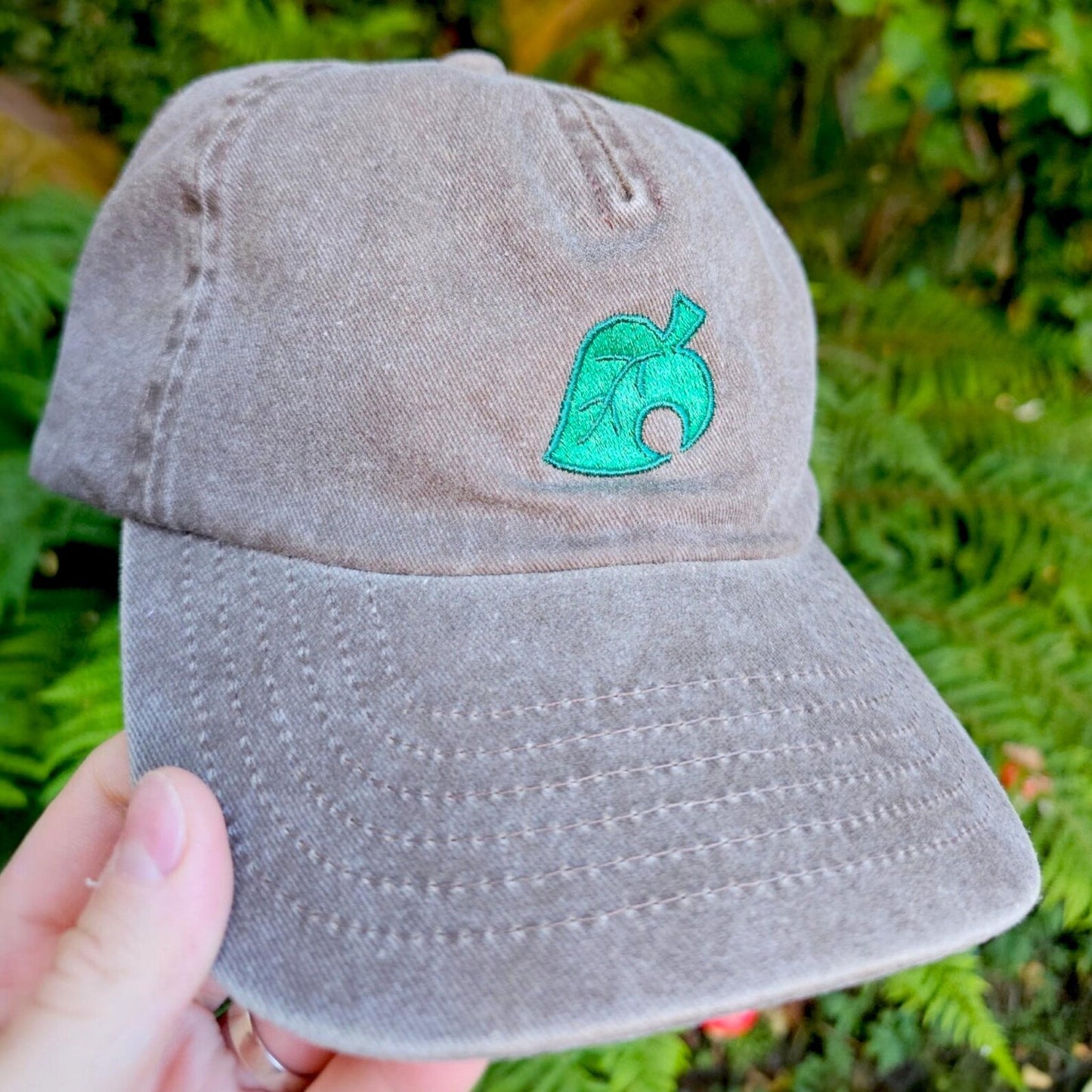 Animal Crossing Leaf Embroidered Cap