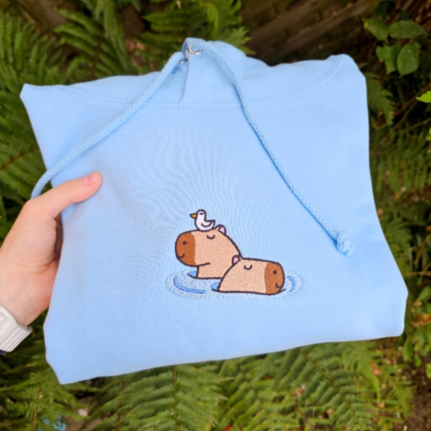 Capybara Embroidered Hoodie | Cute Kawaii Capybara Embroidered Hoodie