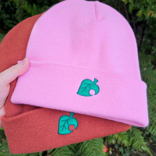 Animal Crossing Leaf Embroidered Beanie | Cozy Gaming Hat | ACNH Gift – CORVIN APPAREL