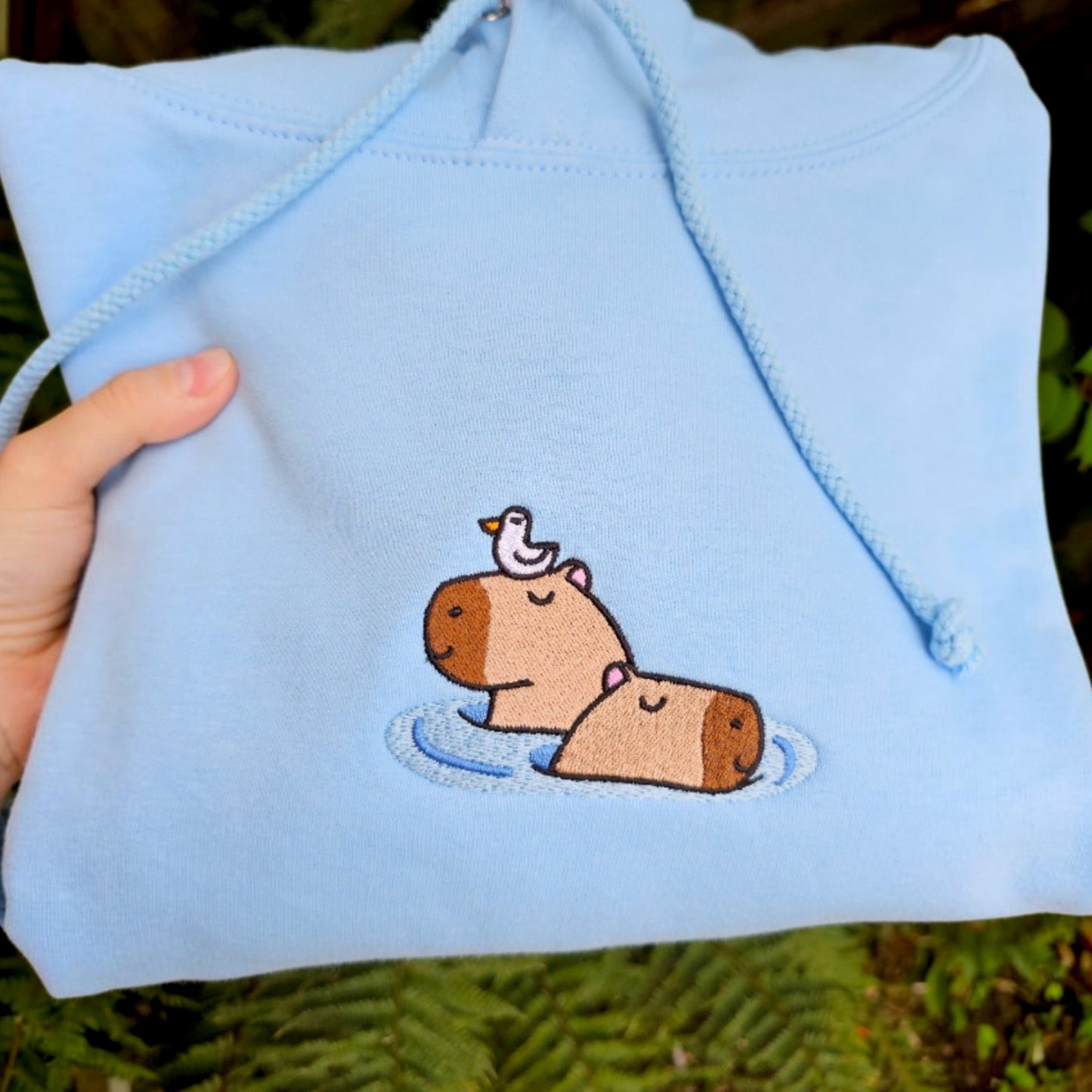 Capybara Embroidered Hoodie | Cute Kawaii Capybara Embroidered Hoodie