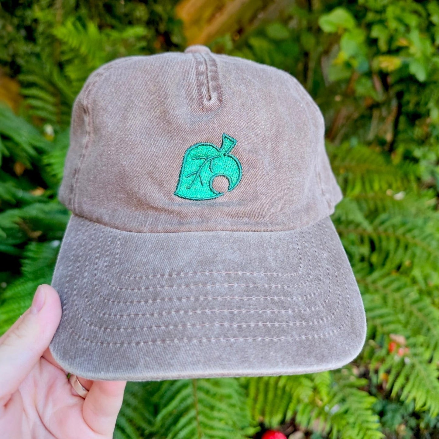 Animal Crossing Leaf Embroidered Cap