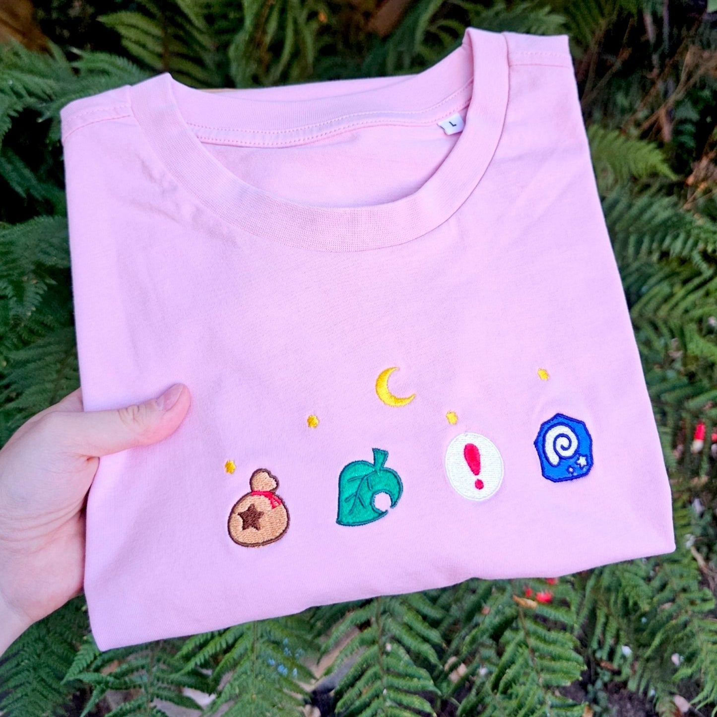 Cozy Island Life Left Chest Embroidered T-shirt | Cute Cottagecore Gaming Tee