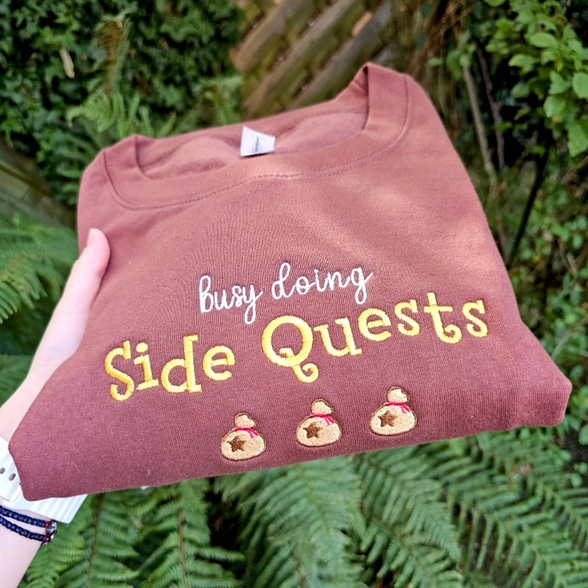 Busy Doing Side Quests Embroidered Sweatshirt