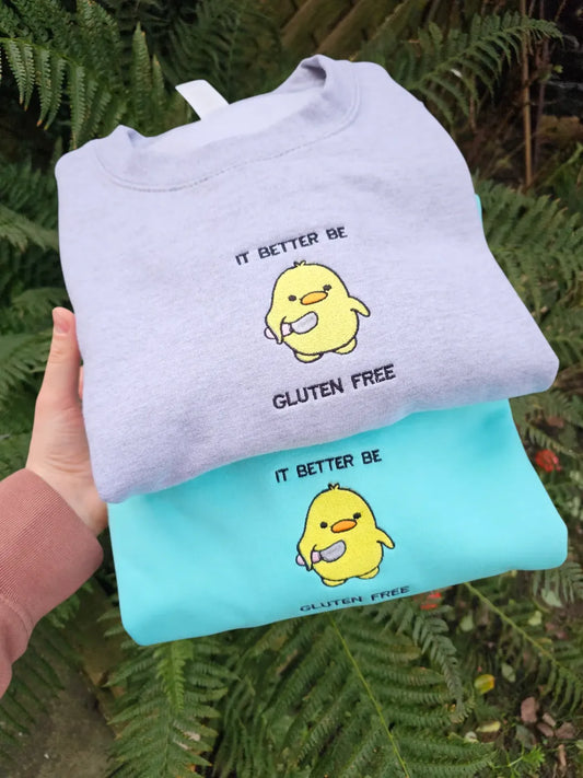 Funny Gluten Free Embroidered Sweatshirt