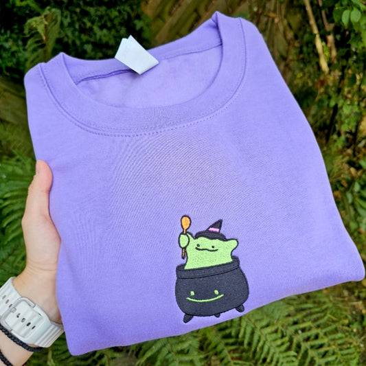 Cute Embroidered Halloween Sweatshirt, Spooky Season Crewneck