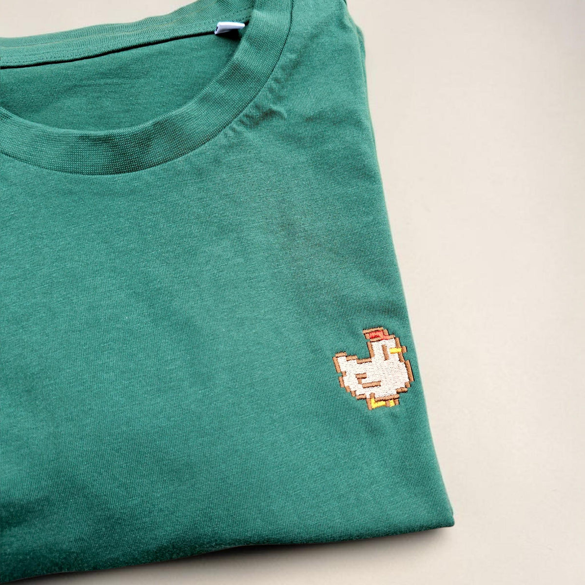 Pixel Chicken Embroidered T-shirt | Statdew Valley Gift