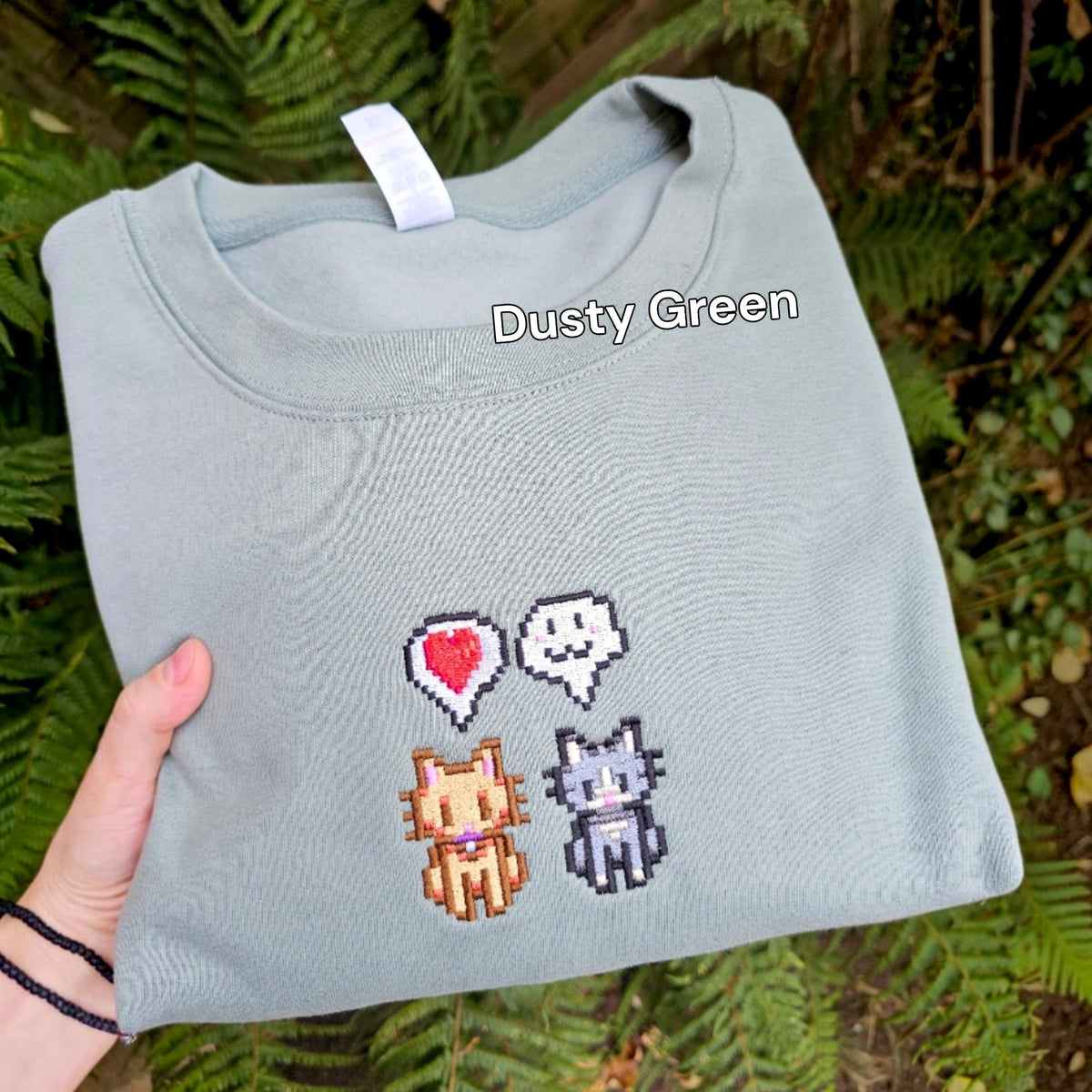 Pixel Cats Embroidered Sweatshirt | Cute Cats Jumper