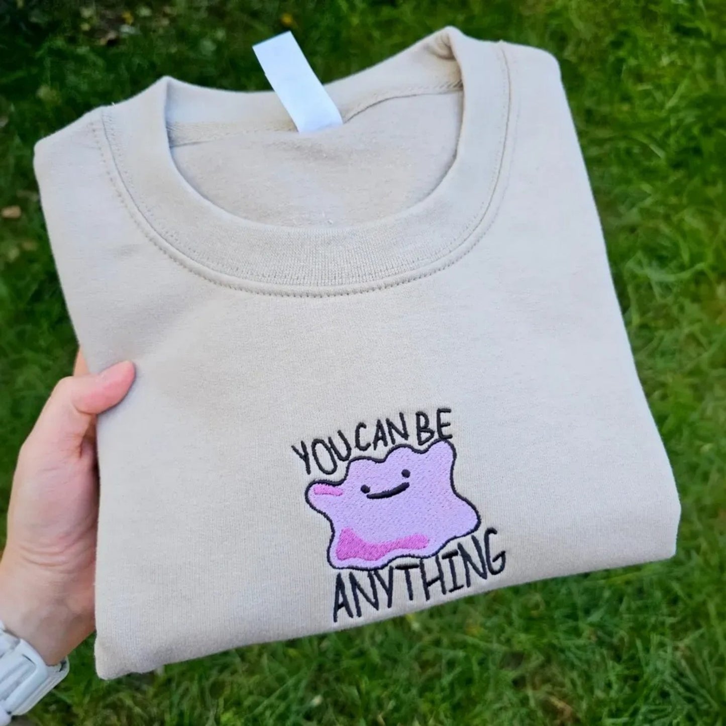 You Can Be Anything Embroidered Sweatshirt | Cute Embroidered Top