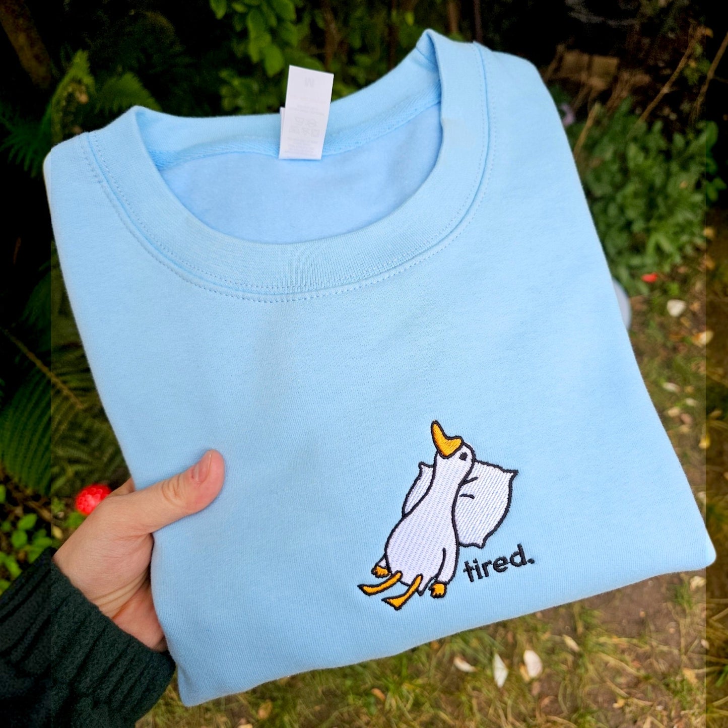 Tired Goose Embroidered Sweatshirt | Funny Goose Gift | Silly Goose Crewneck