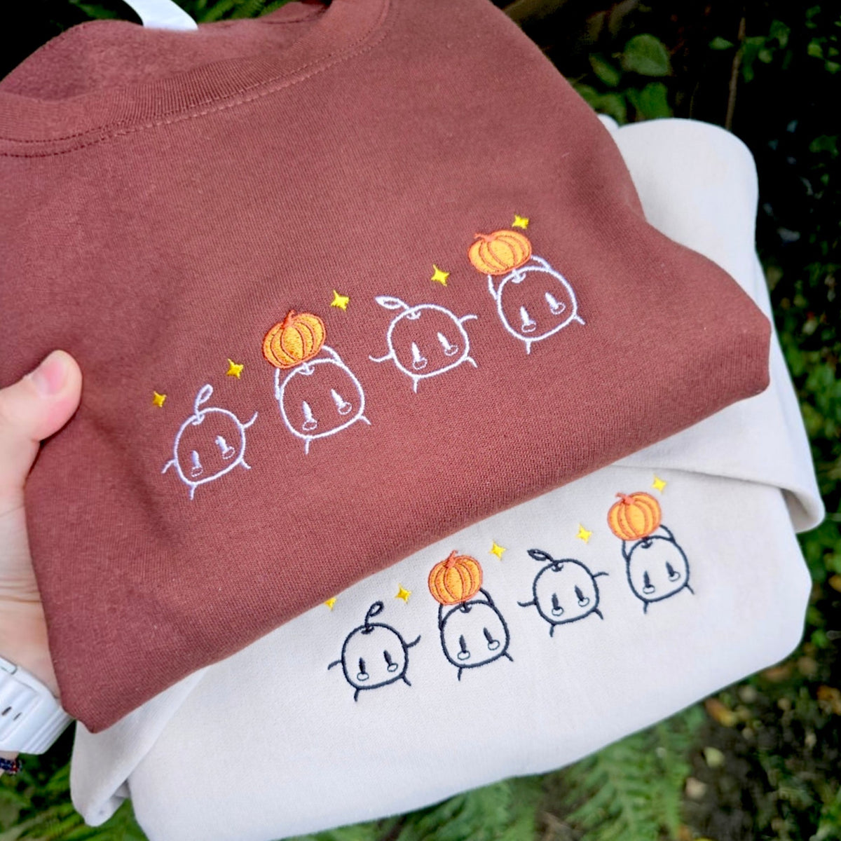 Junimo Pumpkin Embroidered Sweatshirt | Cute Gaming Jumper
