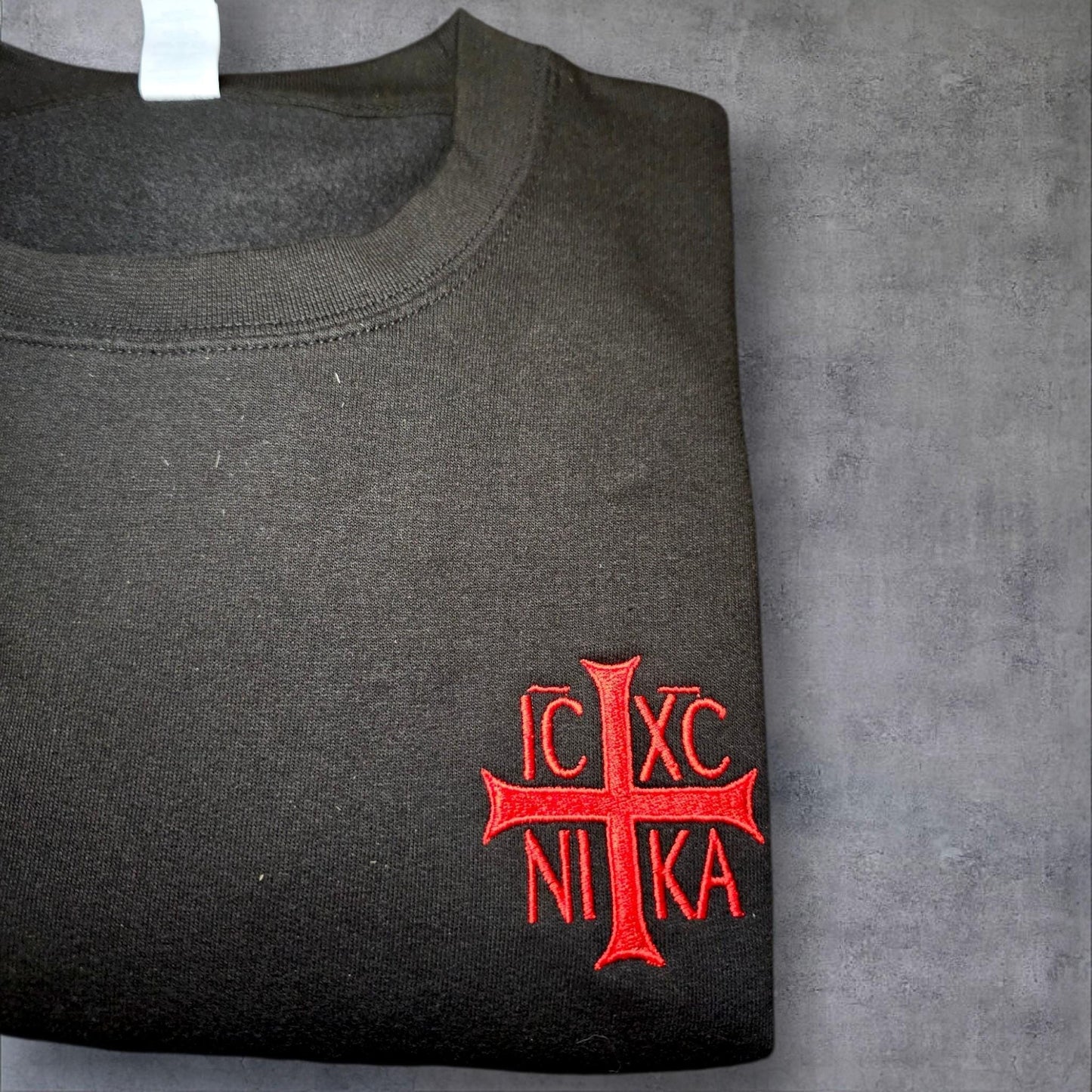 Orthodox Cross Embroidered Sweatshirt