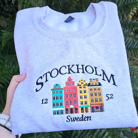 Stockholm Embroidered Sweatshirt | Sweden Embroidered Jumper