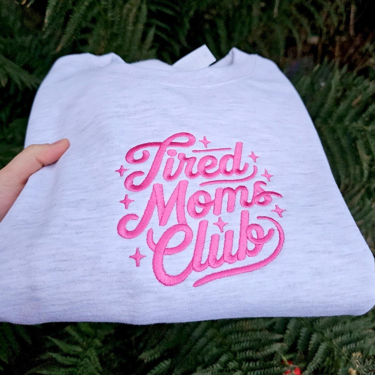 Tired Moms Club Embroidered Sweatshirt | Funny Motherhood Gift