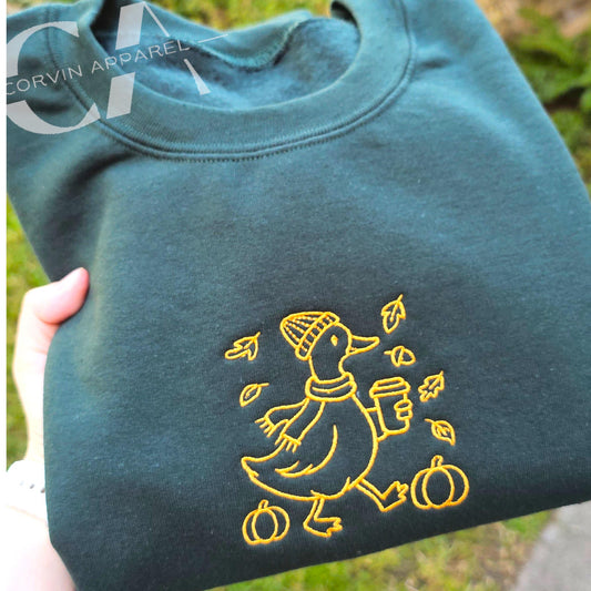Autumn Embroidered Sweatshirt | Cute Autumn Jumper