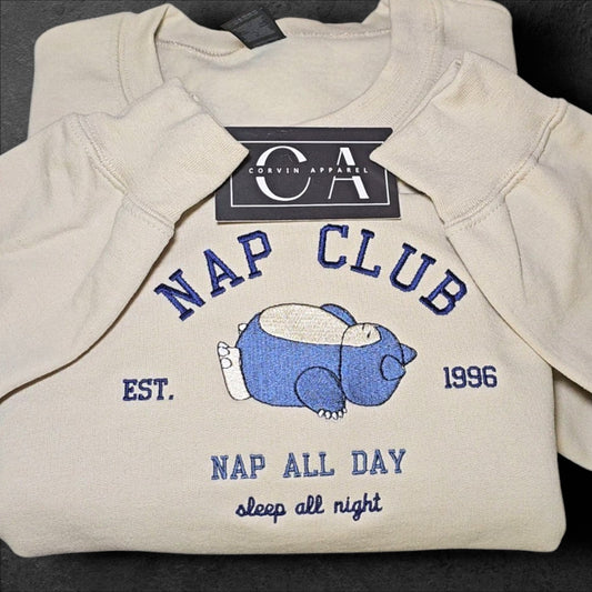 Nap Club Embroidered Sweatshirt | Cute Kawaii Sweatshirt