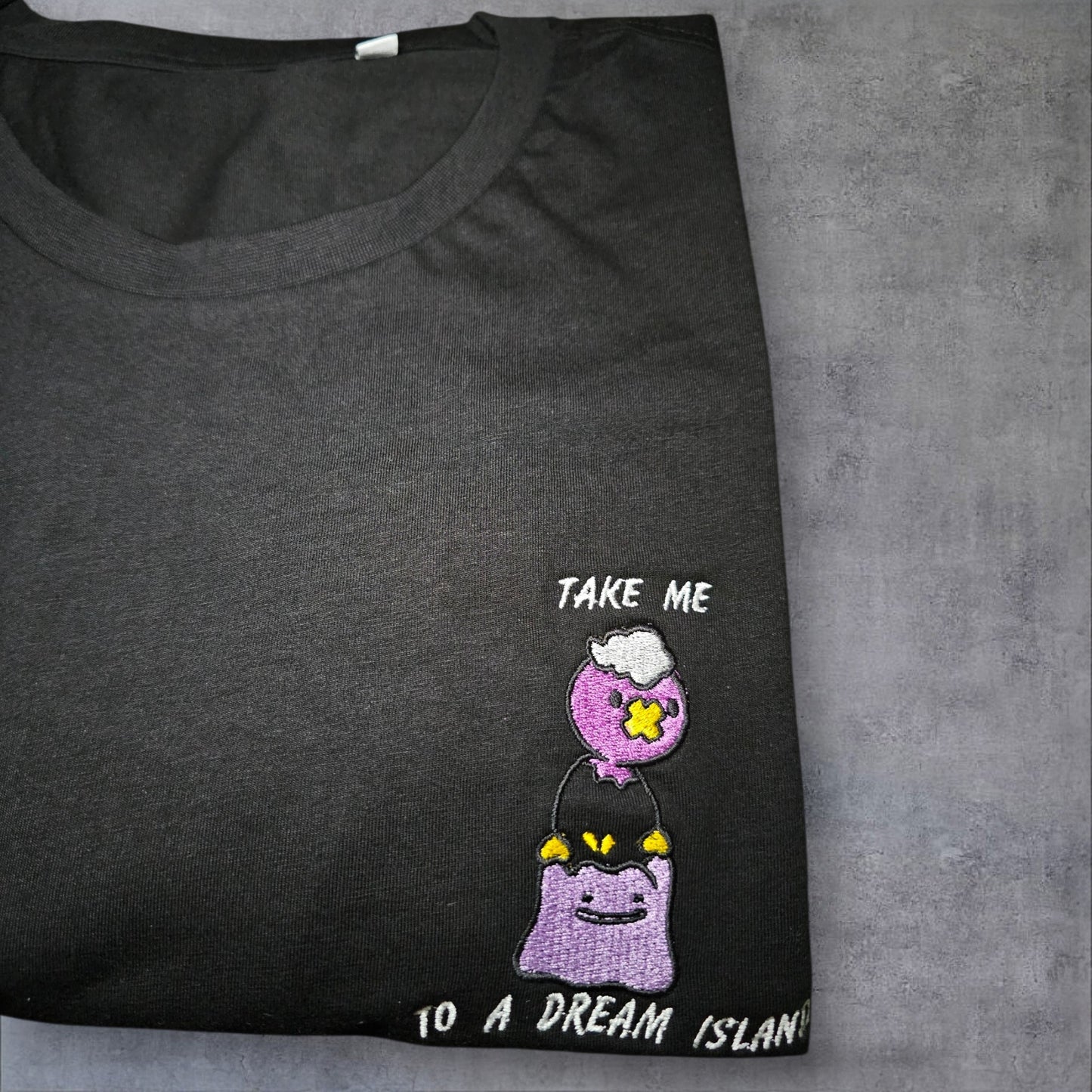 Ditto and Drifloon Left Chest Embroidered T-shirt