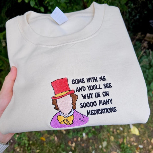 Funny Chronic Illness Embroidered Sweatshirt