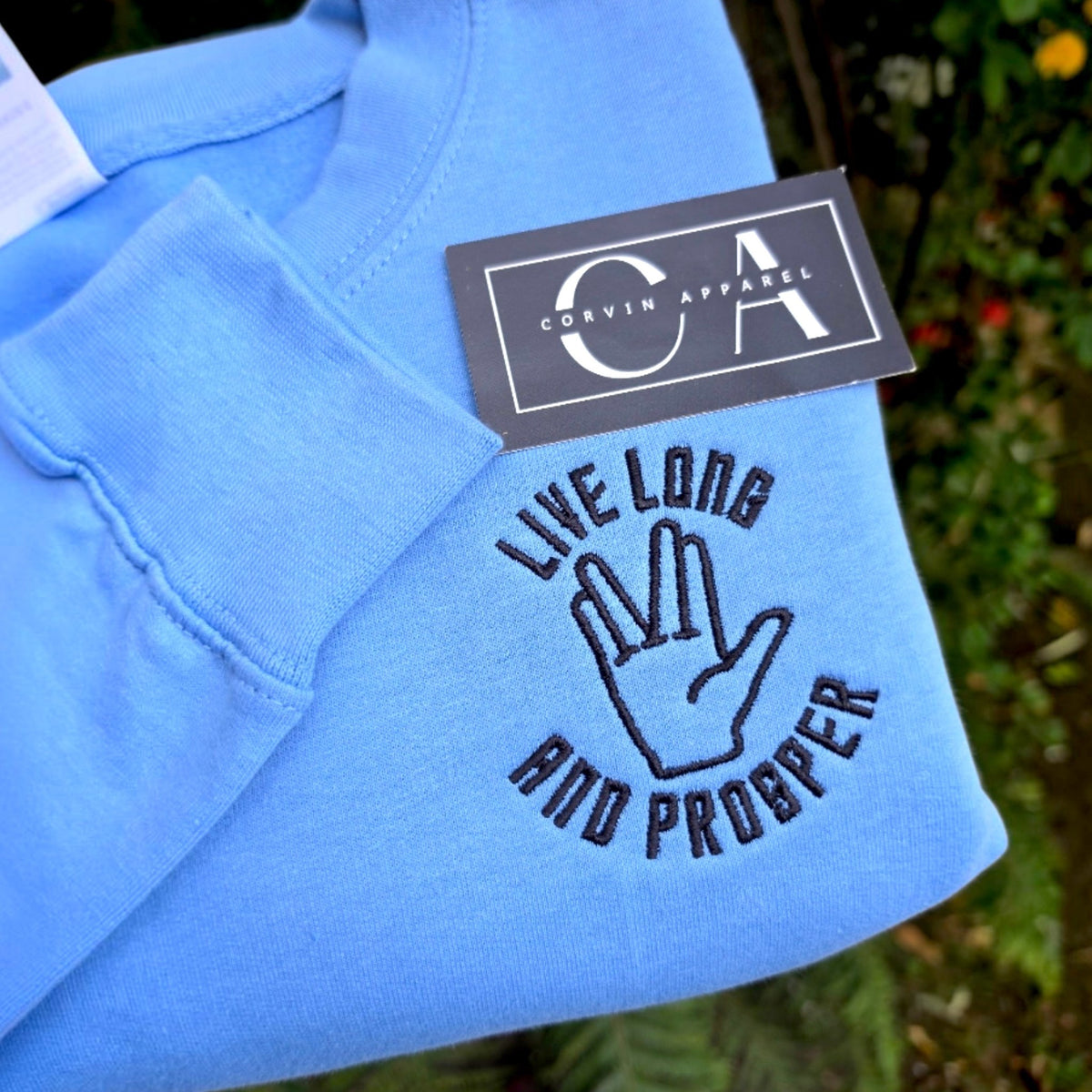 Live Long And Prosper Embroidered Sweatshirt | The Vulcan Salute Jumper